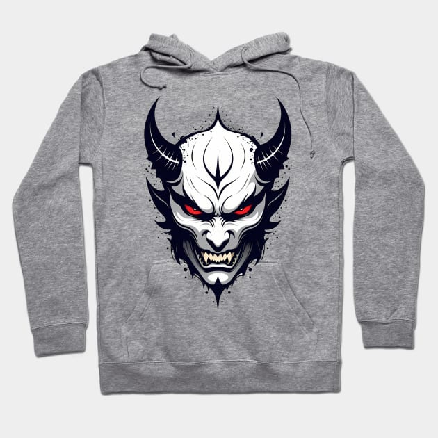 Demon Head Oni Hoodie by TaevasDesign